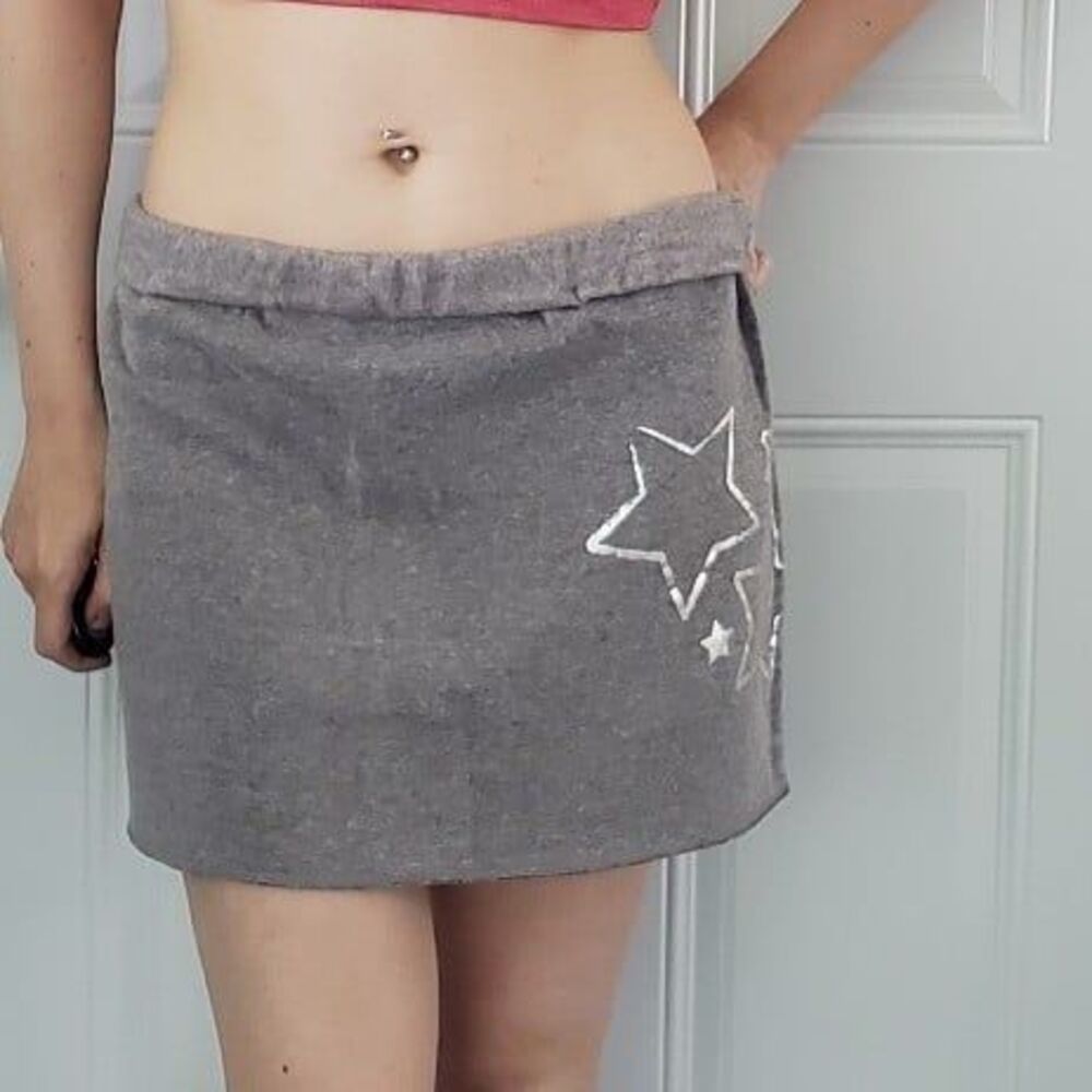 Y2K Gray Terrycloth Mini‎ Skirt